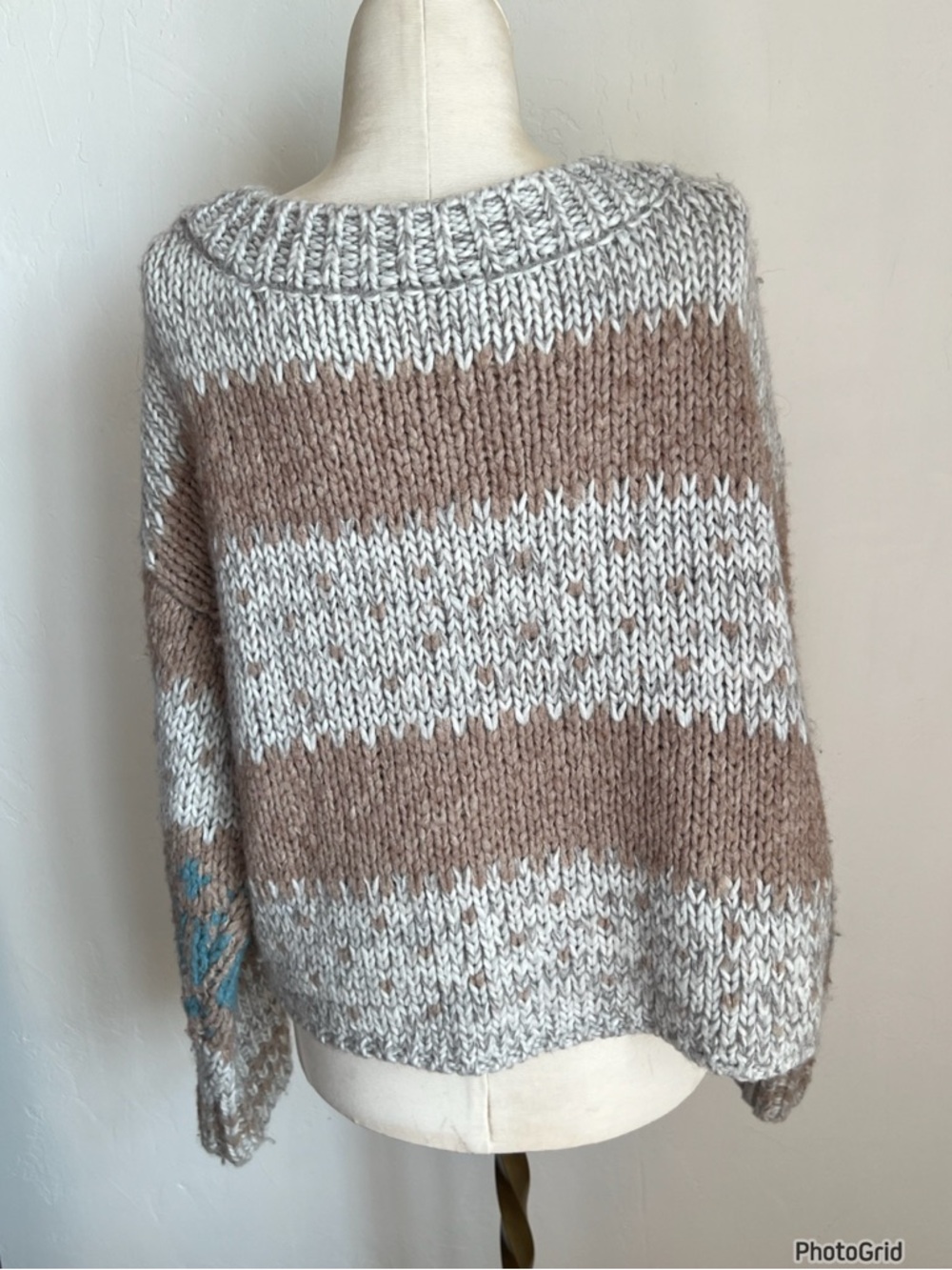 Free People Fair Isle Cropped Sweater Medium - Picture 2 of 3